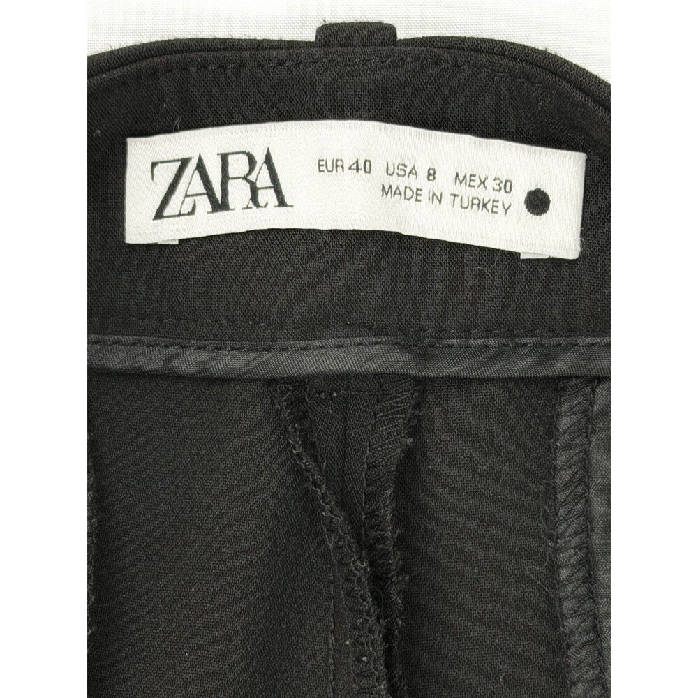 Zara Women’s Black Dress Pants Size 8 High Rise Career Work Straight Leg - Picture 7 of 11